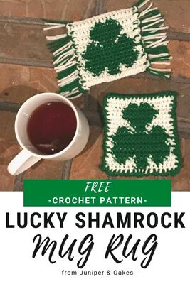 Lucky Shamrock Mug Rug Coaster