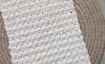 Easy Textured Crochet Farmhouse Table Runner