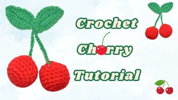 Crochet Cherry Keychain