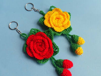 Rose Flower Keychain