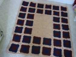 Burgundy and Navy Rug