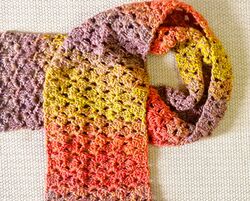 Easy Autumn Rich Crochet Scarf