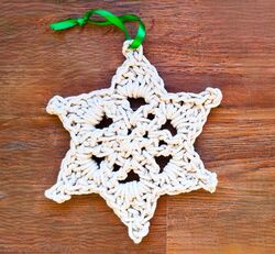 Folksy Snowflake Ornament With Macrame Cord