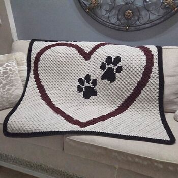 Paws On My Heart Dog Blanket