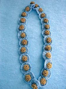 Blue Button Necklace