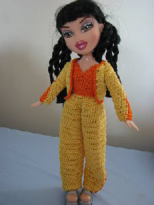 Fashion doll yellow pants outfit