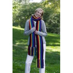 Striped Fringed Scarf