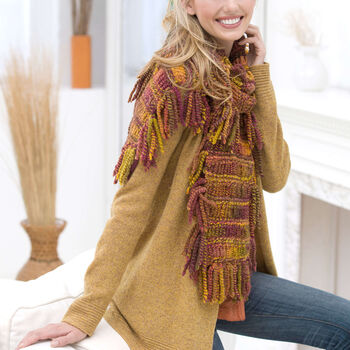 Drop-stitch Tassel Scarf