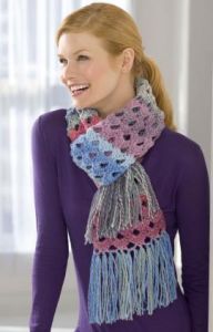 Shaded Shells Crochet Scarf