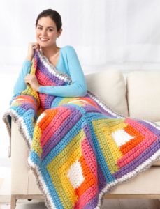 Bright Log Cabin Afghan