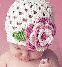 Baby Beanie with Flower