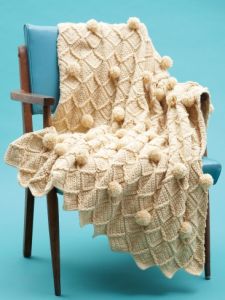 Lattice Pompom Blanket