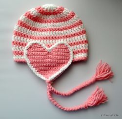 Heart Earflap Hat