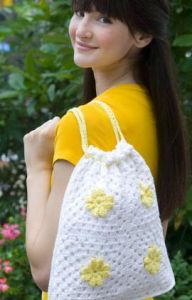 Daisy Drawstring Bag