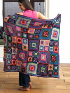 Bright Squares Blanket and Pillow