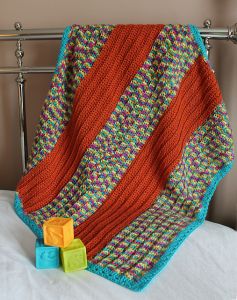 Broad-Stripe Unisex Baby Blanket