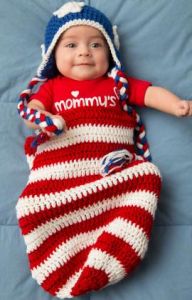 Patriotic Baby Cocoon & Hat 