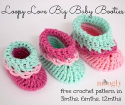 Loopy Love Big Baby Booties 