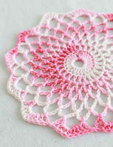 Shaded Pinks Doily