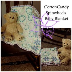 Cotton Candy Spinwheels Baby Blanket 