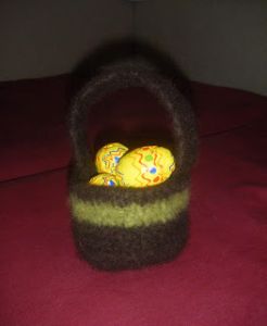 Crocheted & felted Easter basket