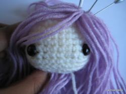 How to attach hair on amigurumi dolls