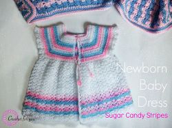 Sugar Candy Stripes: Newborn Baby Dress 