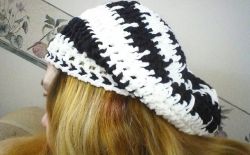 Black and White Long Beanie 