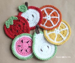 Crochet Fruit Coasters Pattern
