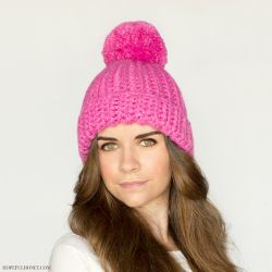 Bubblegum Pom-Pom Hat