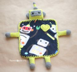 Crochet Robot Lovey Blanket