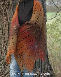 Autumn Leaves Filet Crochet Shawl