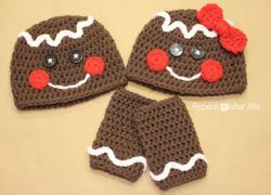 Gingerbread Man Crochet Hat 