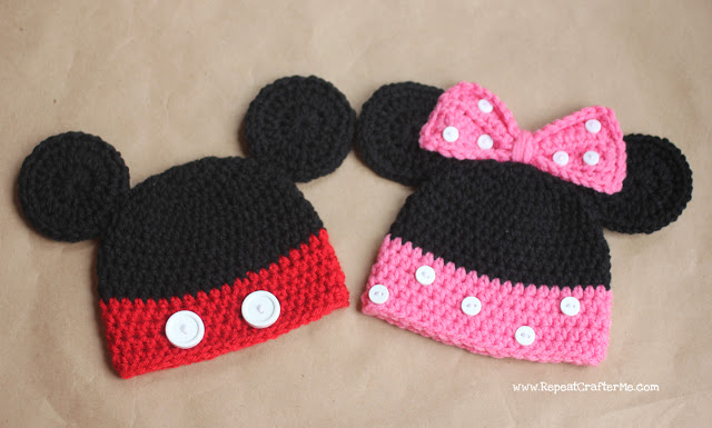 Crochet Patterns Galore - Mickey and Minnie Mouse Crochet Hat