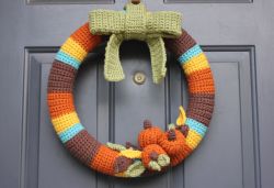 Crocheted Fall Wreath