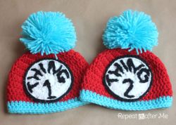 Thing 1 and Thing 2 Crochet Hats