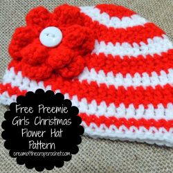 Preemie Girls ChristmasFlower Hat