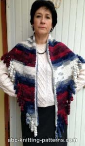 Small Sideways Shawl with Corkscrew Fringe