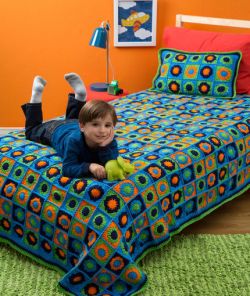 Kids Twin Bed Afghan & Pillow