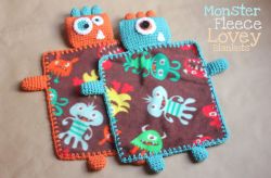 Monster Fleece Lovey Blankets