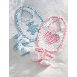 Sweetheart or Teddy Set: Bibs and Booties