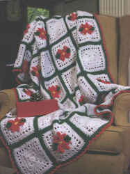 Poinsettia Squares Afghan