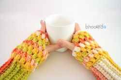 Puff Stitch Fingerless Gloves