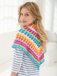 V-Shaped Striped Shawl