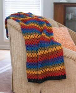 Happy Granny Stripe Afghan