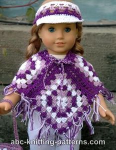 American Girl Doll Granny Square Poncho