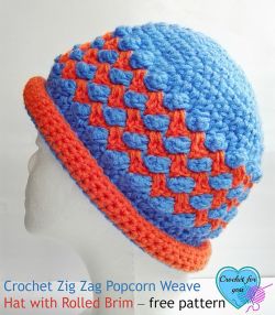 Zig Zag Popcorn Weave Hat