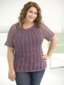 Curvy Girl Openwork Top Down Pullover