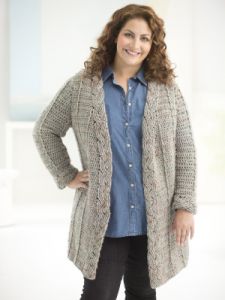 Curvy Girl Crochet Cabled Cardigan