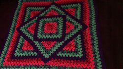 Squared Diamond Granny Throw